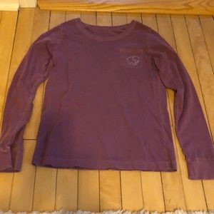 Purple long sleeve ivory ella tee